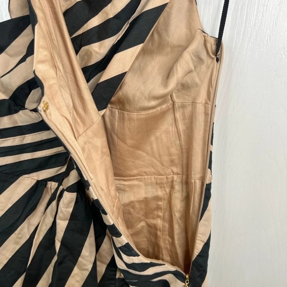 Leifsdottir Anthropologie Women's Black and Tan Striped  Sheath Dress Size 4 - Picture 6 of 11
